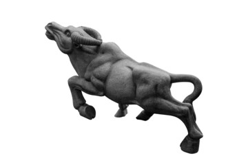 Obraz premium buffalo statue isolated on white with clipping path