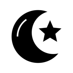 crescent moon icon or logo isolated sign symbol vector illustration - high quality black style vector icons
