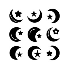 crescent moon icon or logo isolated sign symbol vector illustration - high quality black style vector icons
