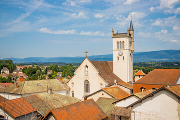 Fototapeta premium Vue sur le village de Morestel