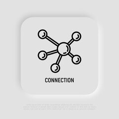 Connection, network, communication thin line icon. Vector illustration.