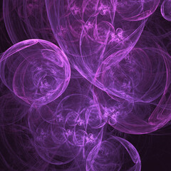 Abstract fractal art background. Beautiful spherical purple shapes. I think it looks like bubbles.