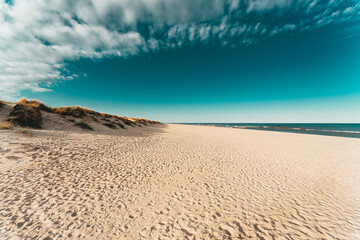 Beautiful white sand beach in southern Sweden. 