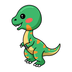 Cute little dinosaur cartoon standing