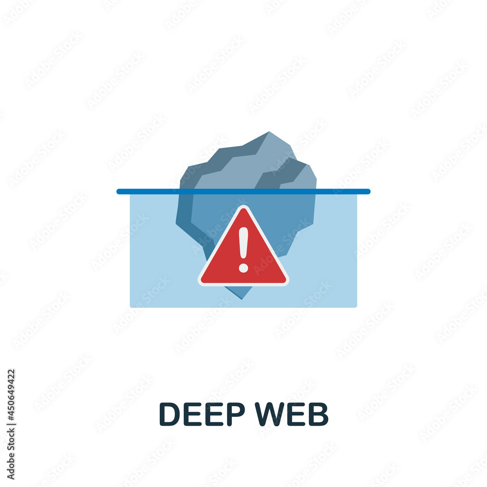 Poster deep web flat icon. colored sign from dark web collection. creative deep web icon illustration for w
