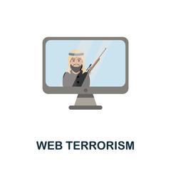 Web Terrorism flat icon. Colored sign from dark web collection. Creative Web Terrorism icon illustration for web design, infographics and more