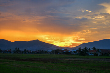 sunset in the mountains