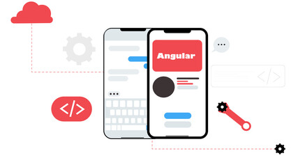 Mobile App Development App Development Technology Web Development Cloud Technology programming illustration design 