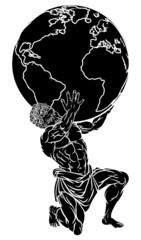Atlas Titan Greek Myth Illustration