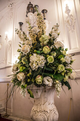 festive bouquet of roses close-up in a vase 