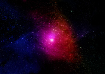 galaxy in a free space. 3D rendering
