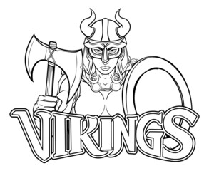 Viking Female Gladiator Warrior Woman Team Mascot