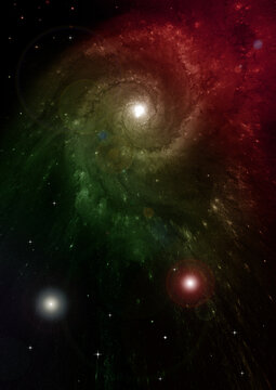 galaxy in a free space. 3D rendering © marusja2