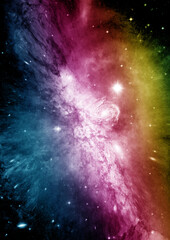galaxy in a free space. 3D rendering