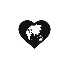 earth picture inside love icon