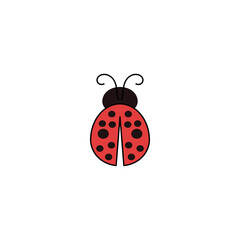 Fototapeta premium Ladybug icon design illustration template