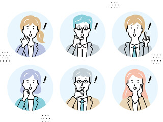 人　シンプル　表情パターン