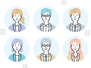 人　シンプル　表情パターン