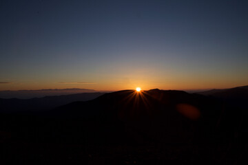 sunset in the mountains