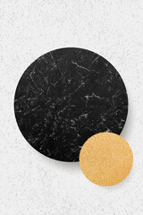 Black marble circle on white background vector