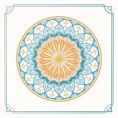 Colorful arabesque patterned design element vector
