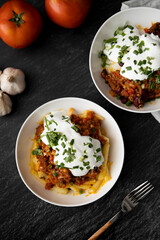 Chili Con Carne with sour cream