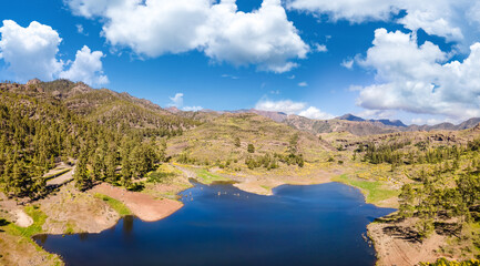 Fototapeta premium Aerial view with Presa de Las Ninas, Gran Canaria, Spain