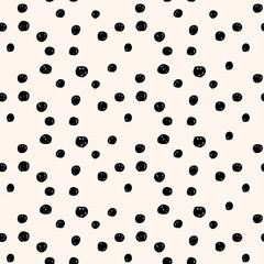 Dott seamless pattern. Modern stylish texture. Repeating abstract background with chaotic dots. Simple graphic design.