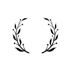 Wreath vector icon. wedding illustration symbol. garland sign or logo.