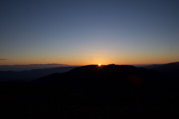 sunset over the mountains