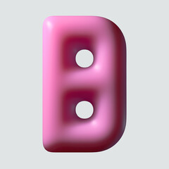 Pink Chewing Gum Letter