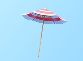 3d cute beach umbrella