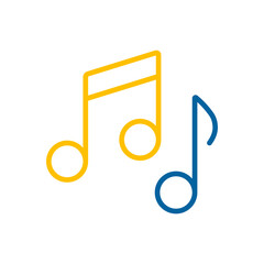 Music notes, song, melody or tune flat vector icon