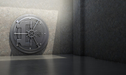 Bank Vault In Concrete Room