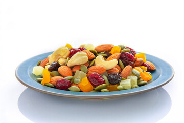 Plate, containing, nutritious, mixed nuts
