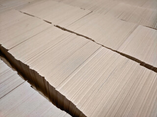 Printed business cards. Many single-sided business cards on solid cardboard .