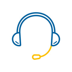 Headset. Headphones with microphone vector icon