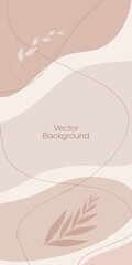 Abstract minimal vector background for stories. Abstract organic line illuatrstion for backdrop. Abstract nude pattern for social media. 