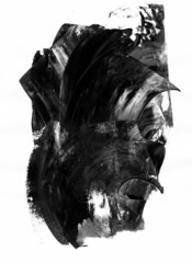black brush paint abstrackt