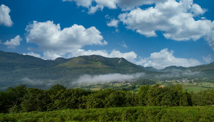 view of the french Pyrenes  mountains, near Lourdes city