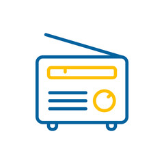 Retro radio vector flat icon
