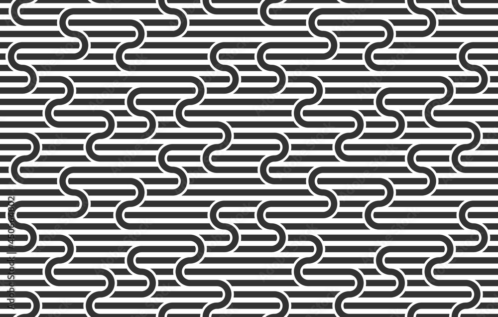 Aufkleber seamless linear vector geometric minimalistic pattern, abstract lines tiling background, stripy weav