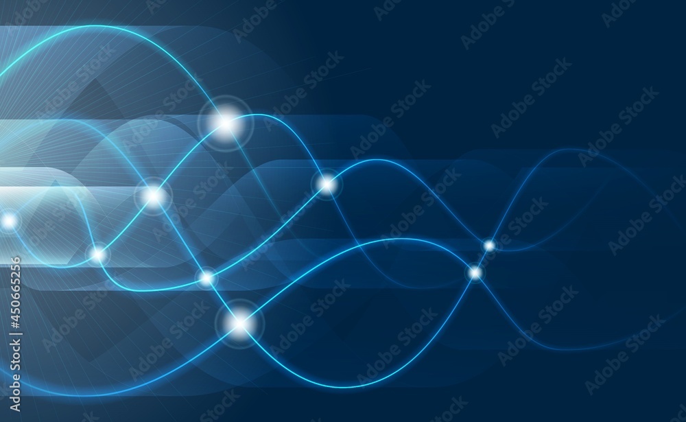 Wall mural background for a presentation on physics. electromagnetic waves. abstract vector illustration of cur