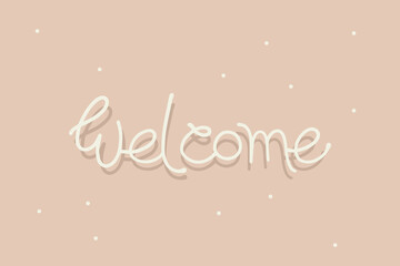 Welcome text on a beige background vector