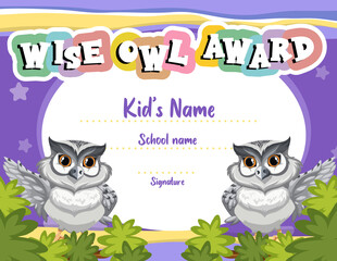 Obraz premium Diploma or certificate template for school kids