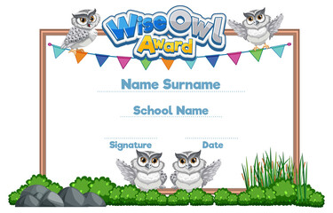Diploma or certificate template for school kids