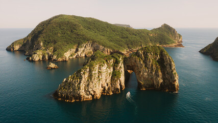 Boating in the Poor Knight Island's of New Zealand, Nature, Drone