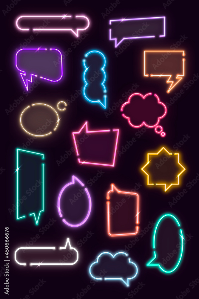 Poster colorful speech balloon design element collection vector