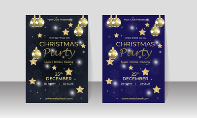 New Creative Merry Christmas Flyer Design, X-mas Flyer Template, Christmas Invitation Flyer Template with Image