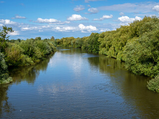 Fototapeta na wymiar River Ouse near York, England, on a sunny summer day